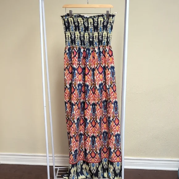 Multicolor Patterned Maxi Skirt - Picture 1 of 13